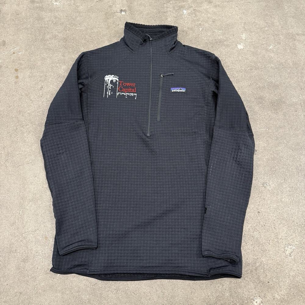 PATAGONIA R1 REGULATOR 1/4 ZIP OUTDOORS BLACK PULLOVER JACKET WOMENS MEDIUM